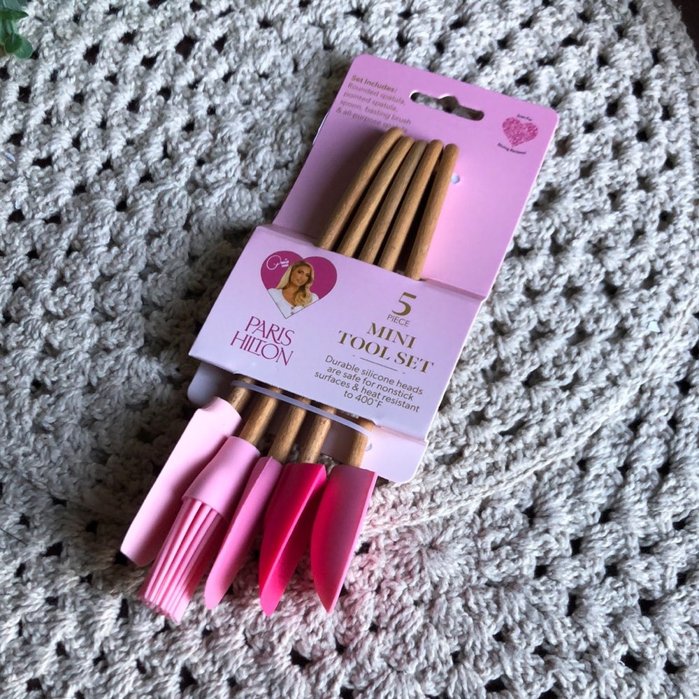 Paris Hilton Pink Mini Silicone Kitchen Tool Set
